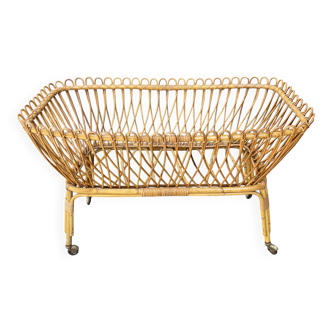 Vintage rattan cradle