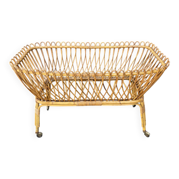 Berceau en rotin vintage