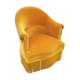 Fauteuil crapaud vintage- Velours jaune d'or.