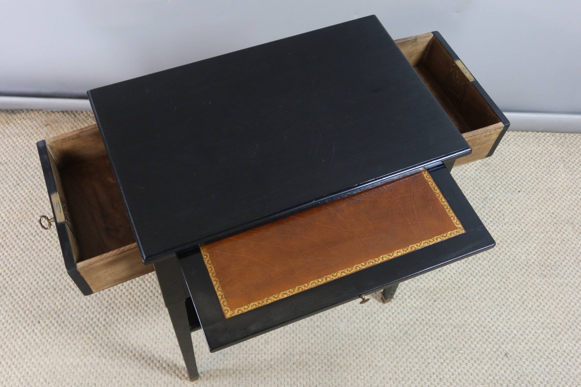 BLACKENED WOOD SIDE TABLE