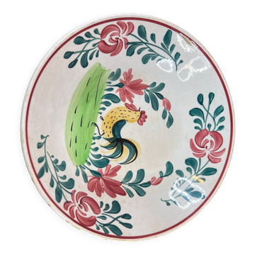 Hollow dish rooster Creil Montereau