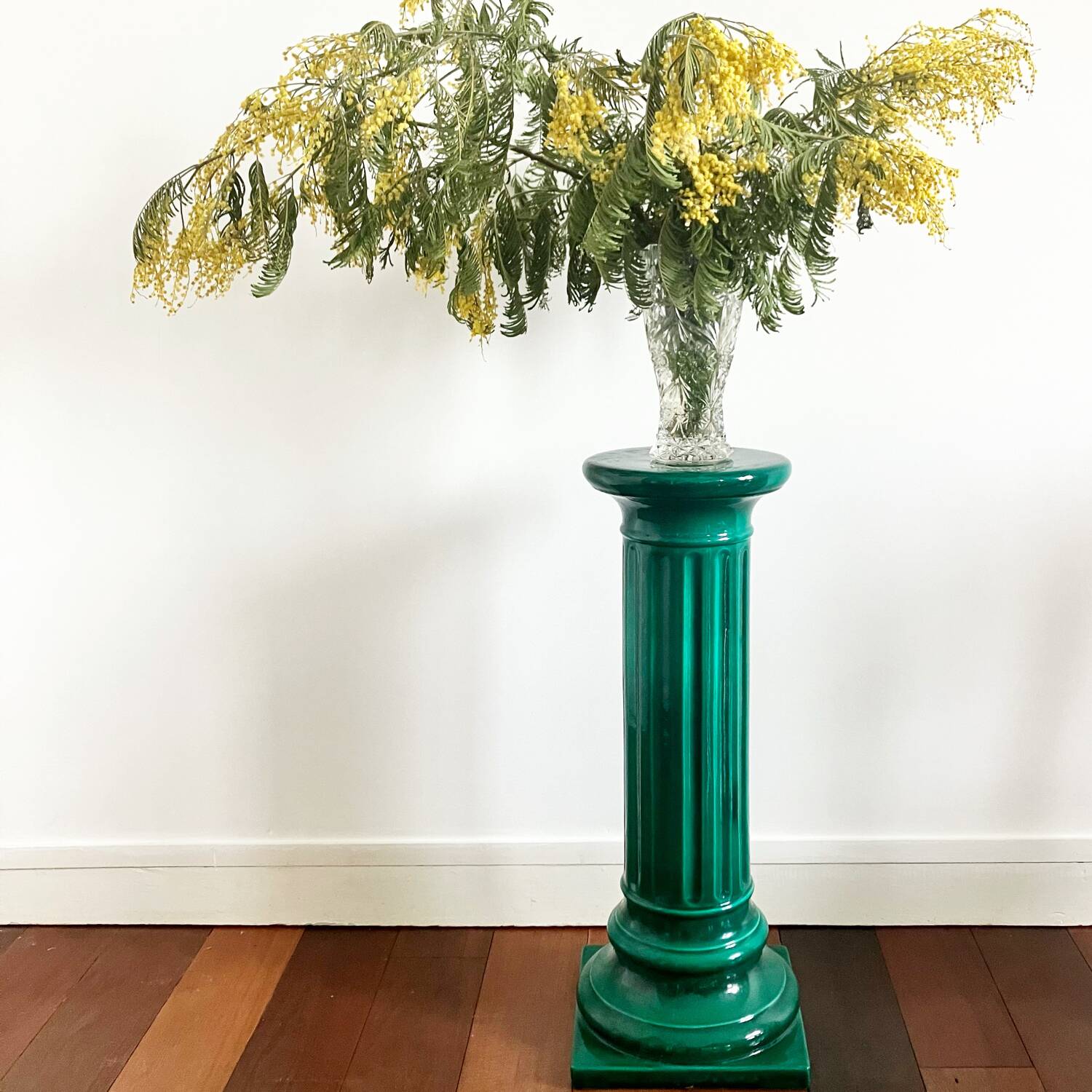 Green glazed ceramic column