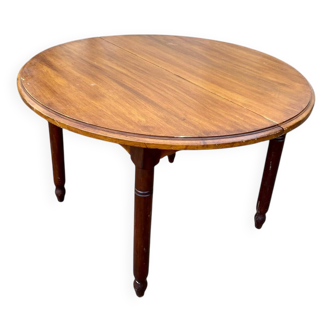 Table ronde ovale ancien à rallonge bois massif