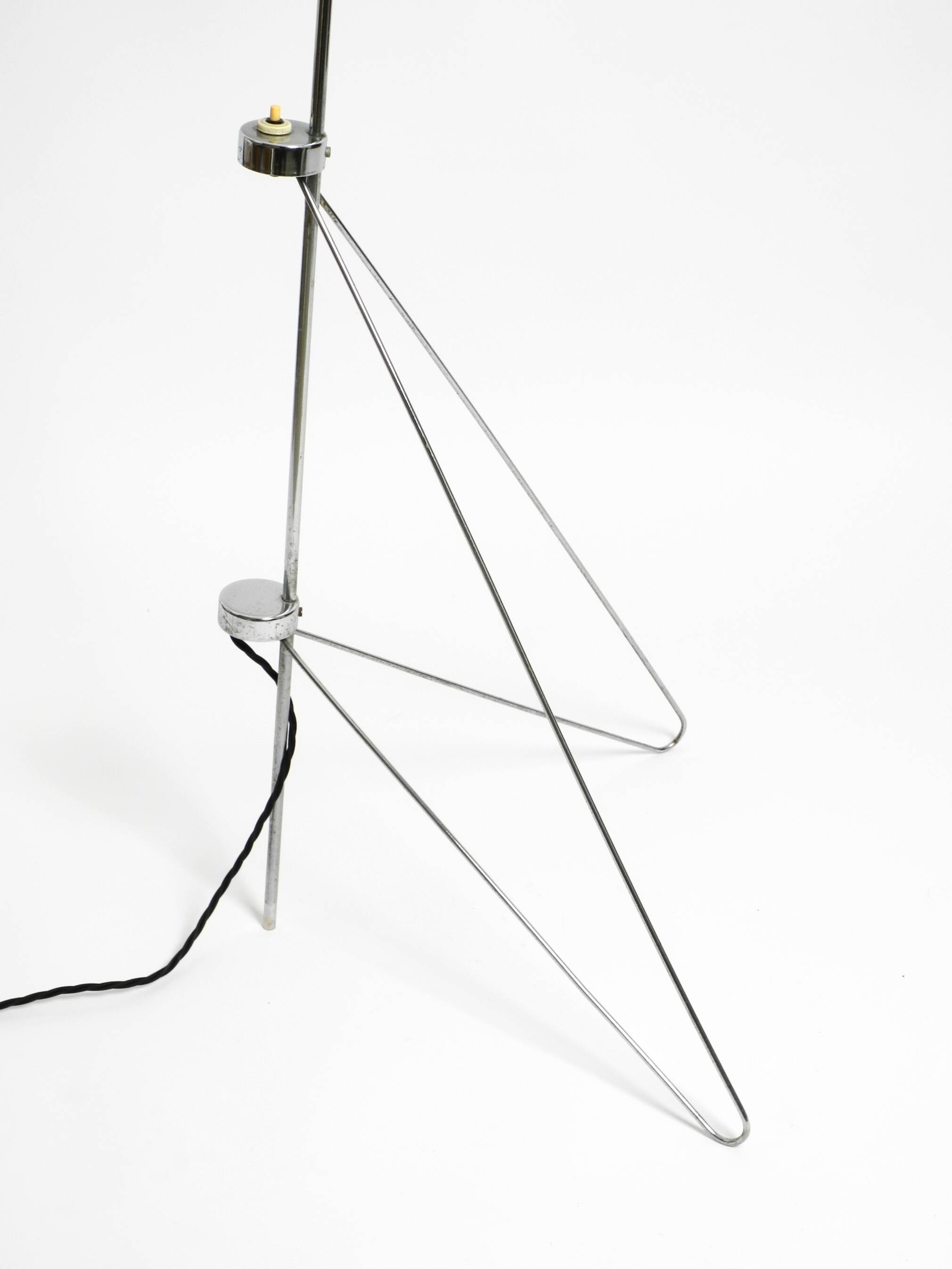 Original 1960s metal chrome floor lamp by Josef Hurka for Napako Czech