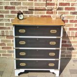Commode vintage relookée – Style malle de marine
