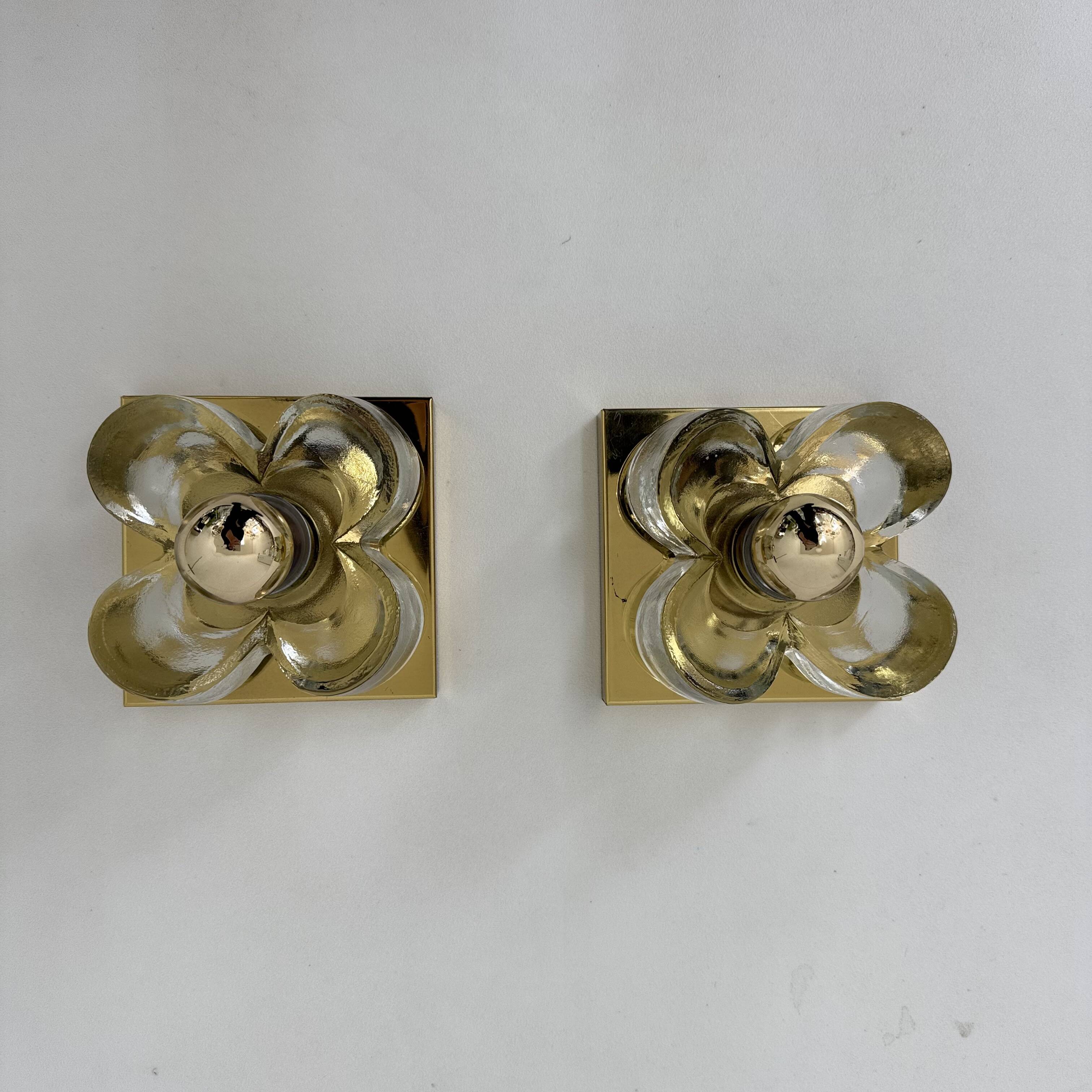 Paire d'appliques Sische Leuchten, années 1970