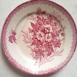 Set of 8 Terre de Fer plates with Eglantines motif, Diameter 22.5 cm