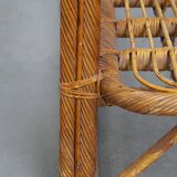 French Rattan Vintage Design Armchair from the 1950s