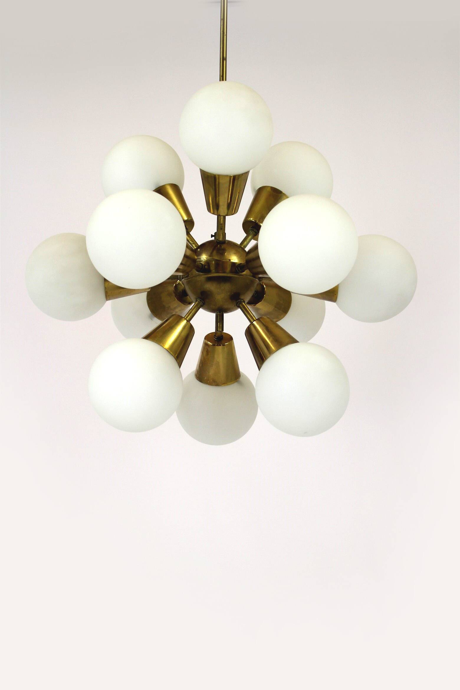 Lustre Spoutnik Mid-Century de Kamenický Šenov, 1970s