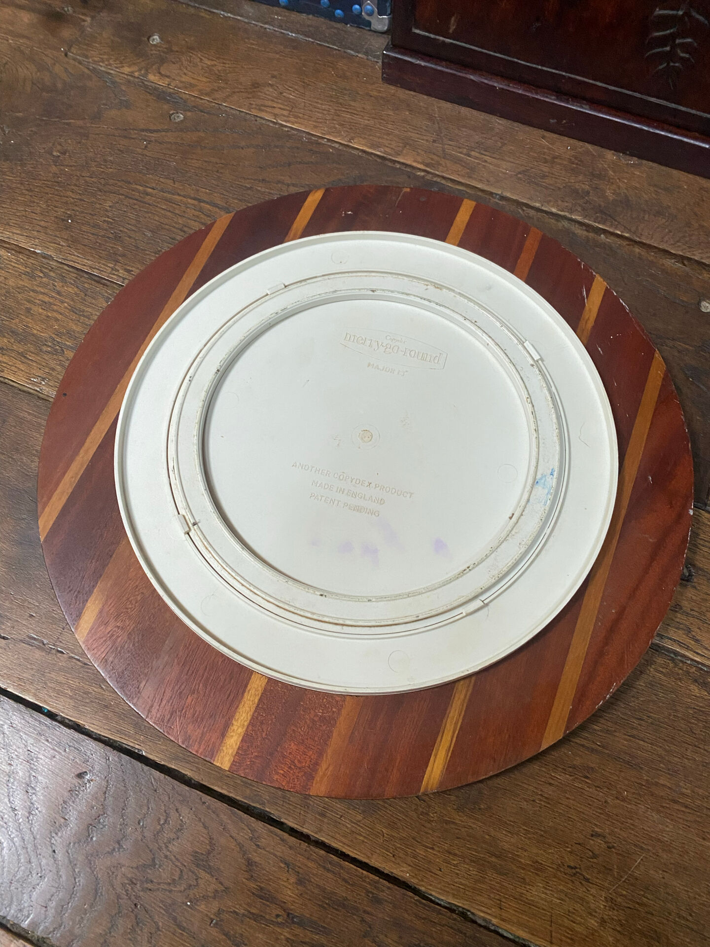 Vintage Lazy Susan rotating tray Copydex