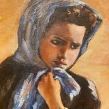 Portrait d’une jeune fille, signée J Hallard XX siècle