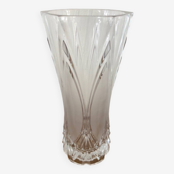 Grand vase en cristal d’arques taillé Vintage
