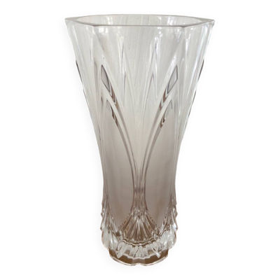 Grand vase en cristal d’arques taillé Vintage