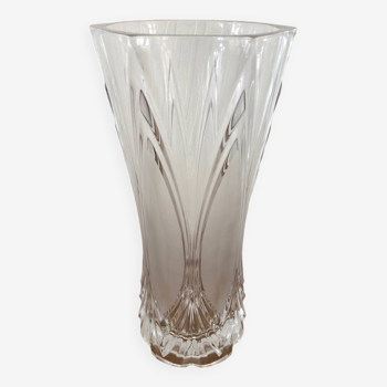 Large vintage cut Arques crystal vase