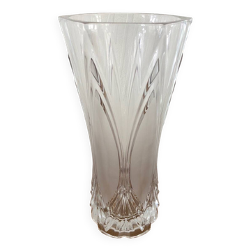 Large vintage cut Arques crystal vase