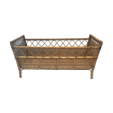 Vintage rattan and wicker bed