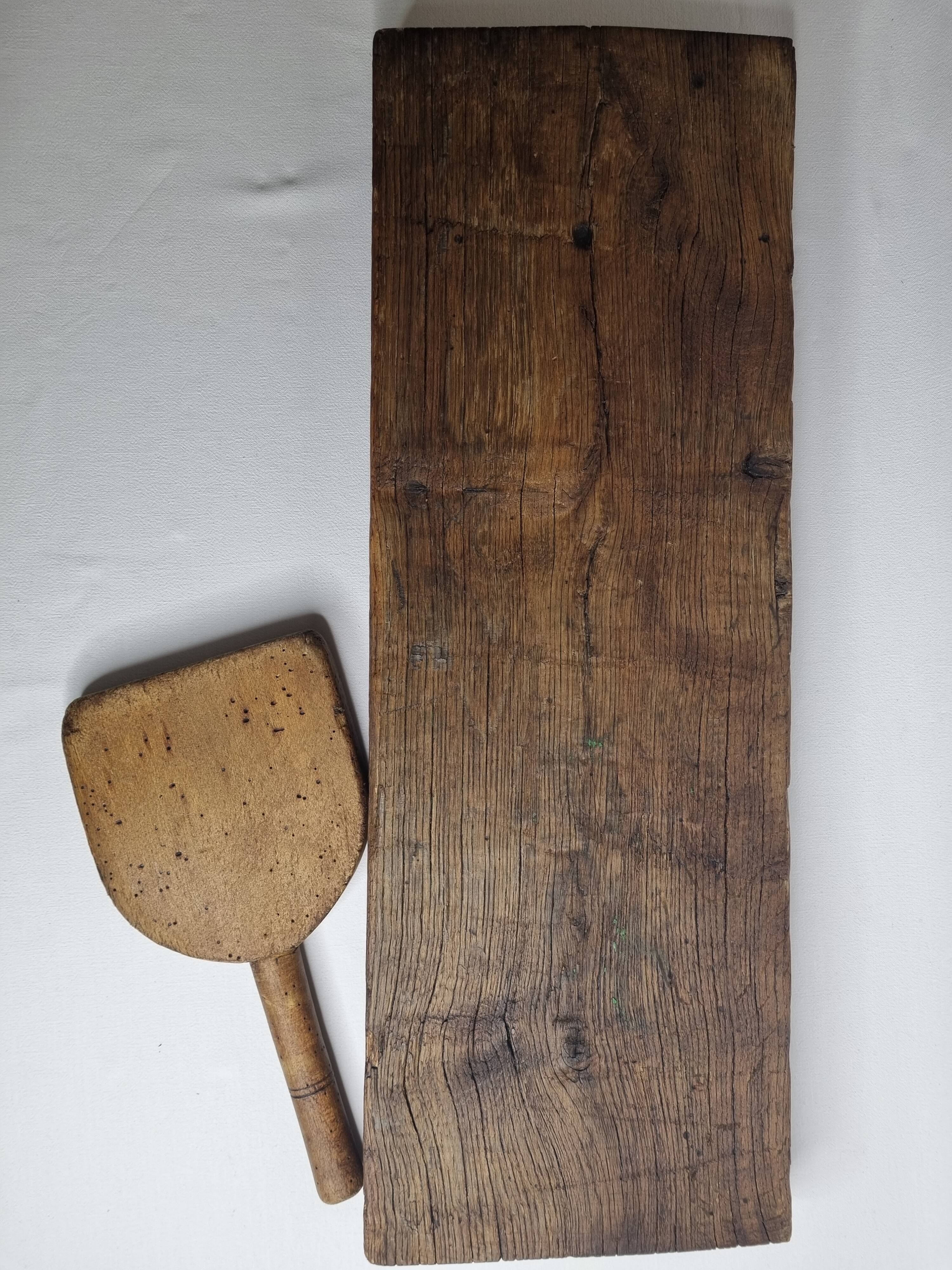 Former hand-carved lavender plank with its battoir