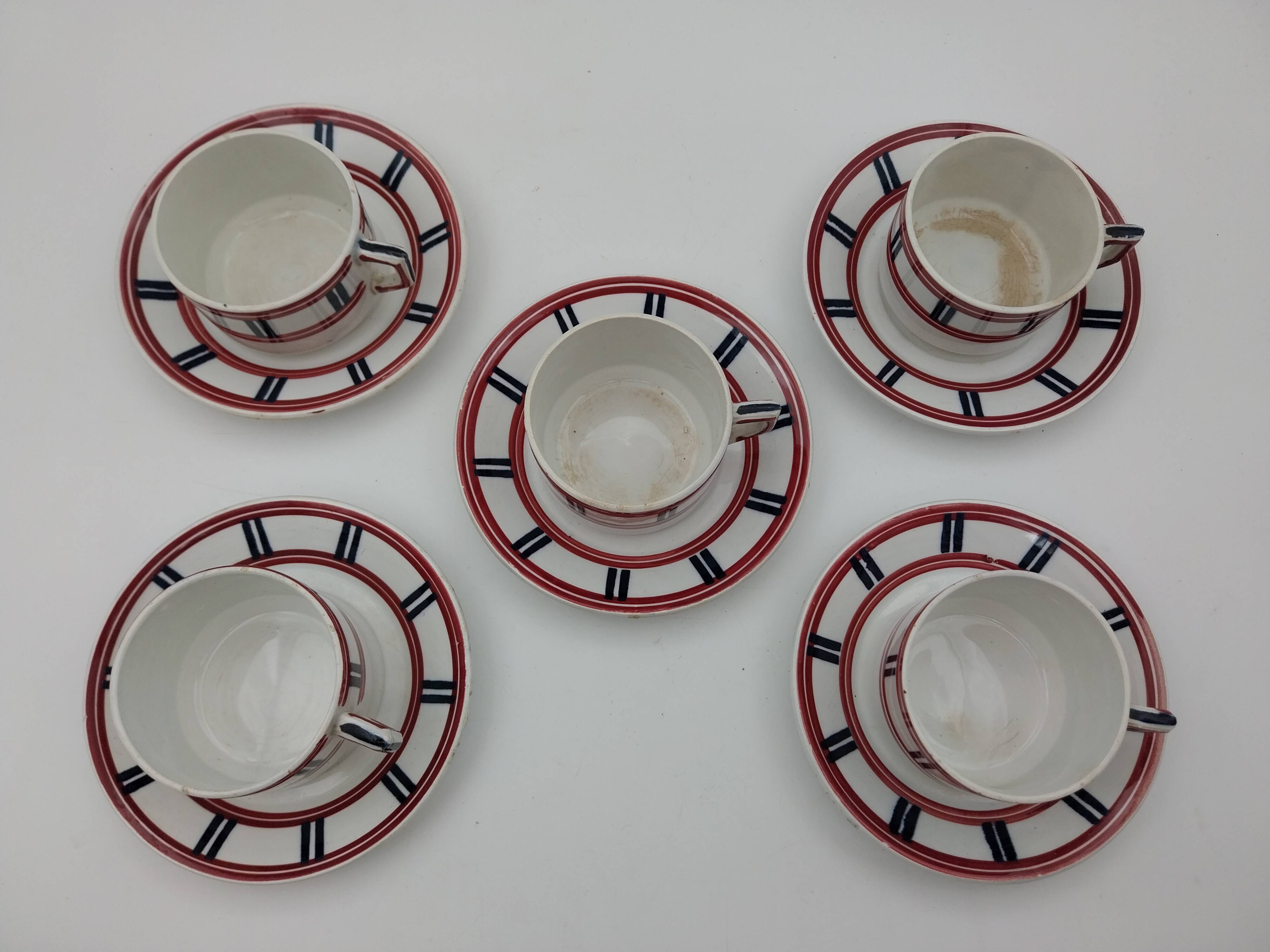 Service Basque théière 5 tasses et 5 soucoupes