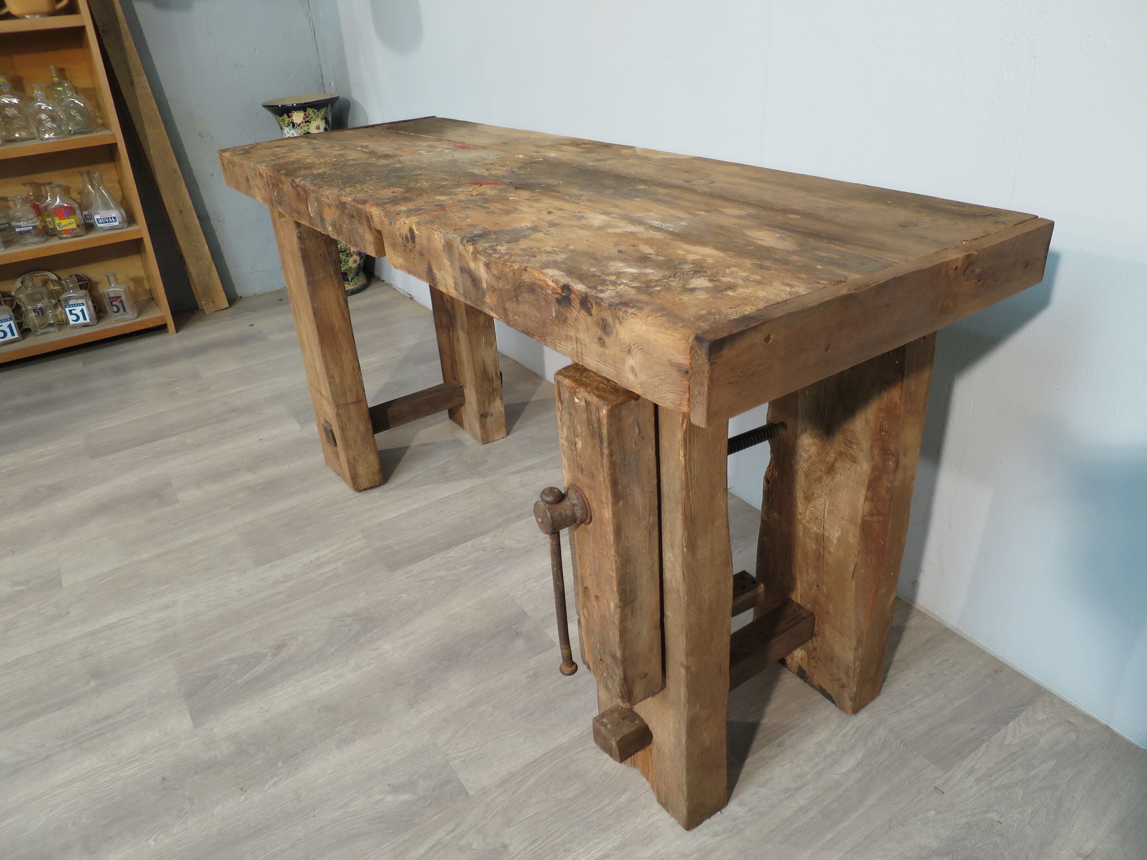 Old patinated workbench