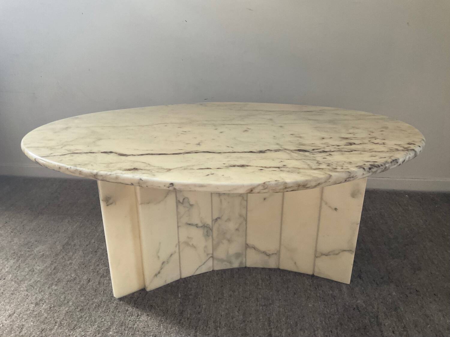 Vintage Carrara marble coffee table
