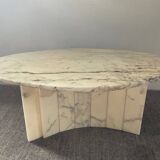 Vintage Carrara marble coffee table