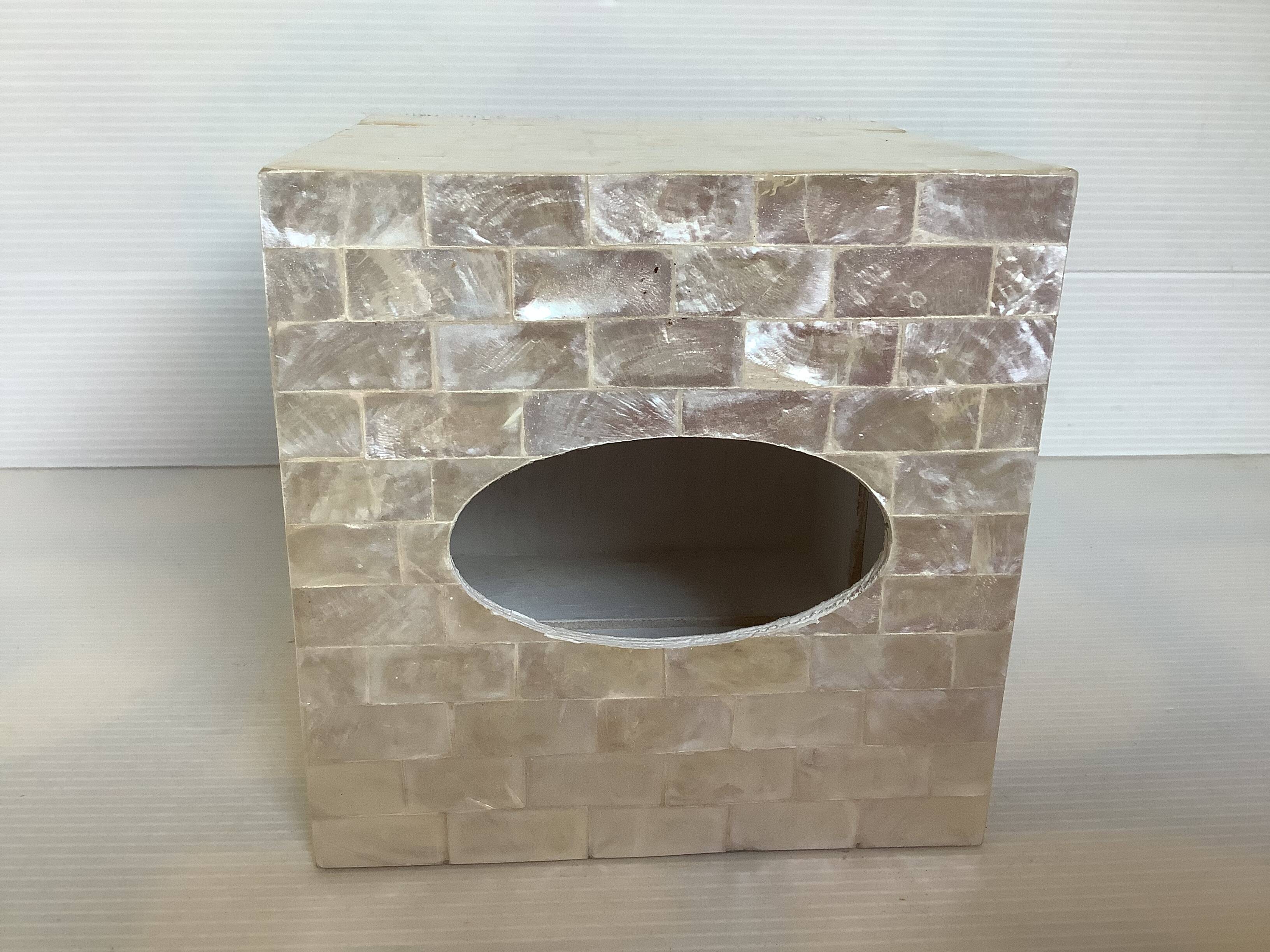 Boîte pour mouchoirs bois et nacre