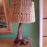 Brutalist lamp, olive wood