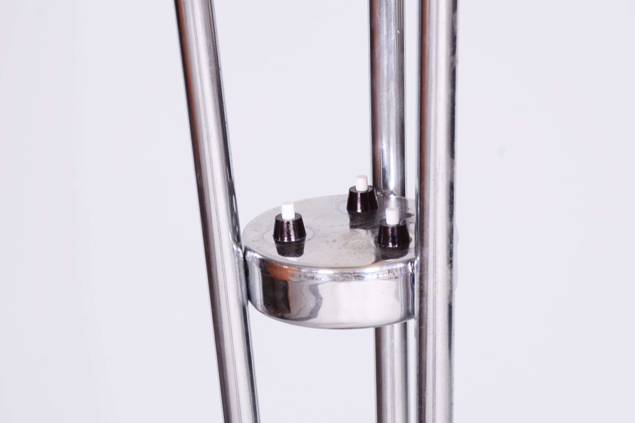 Restored ArtDeco Floor Lamp, Chrome-plated Steel, Czechia, 1930s