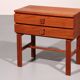 Vintage teak chest of drawers with leather handles by Fröseke Nybrofabrik
