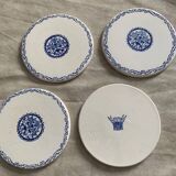 4 Rouen 1932 model bottle coasters in earthenware