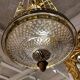 Lustre cage en cristal et bronze vers 1900