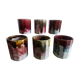 Six old yoghurt pots in enamelled porcelain