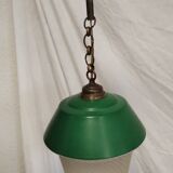 Vintage sandblasted glass pendant light