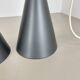 Set of 2 diabolo stilnovo style metal hanging light, bag turgi, switzerland 1950