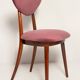Vintage mid-20th century purple plum velvet heart-shaped chair.