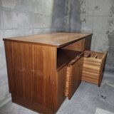 Meuble vinyles et enceintes 1960 scandinave teck