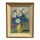 Mid-Century Oil on Panel “ Vase” by Sascher, Signed, Vintage & Framed 17 × 22cm