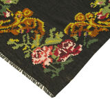 Handwoven Vintage Bessarabian Black Kilim 184 cm x 530 cm - 23392