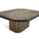 Table basse brutaliste Paul Kingma - pierre, ardoise et laiton