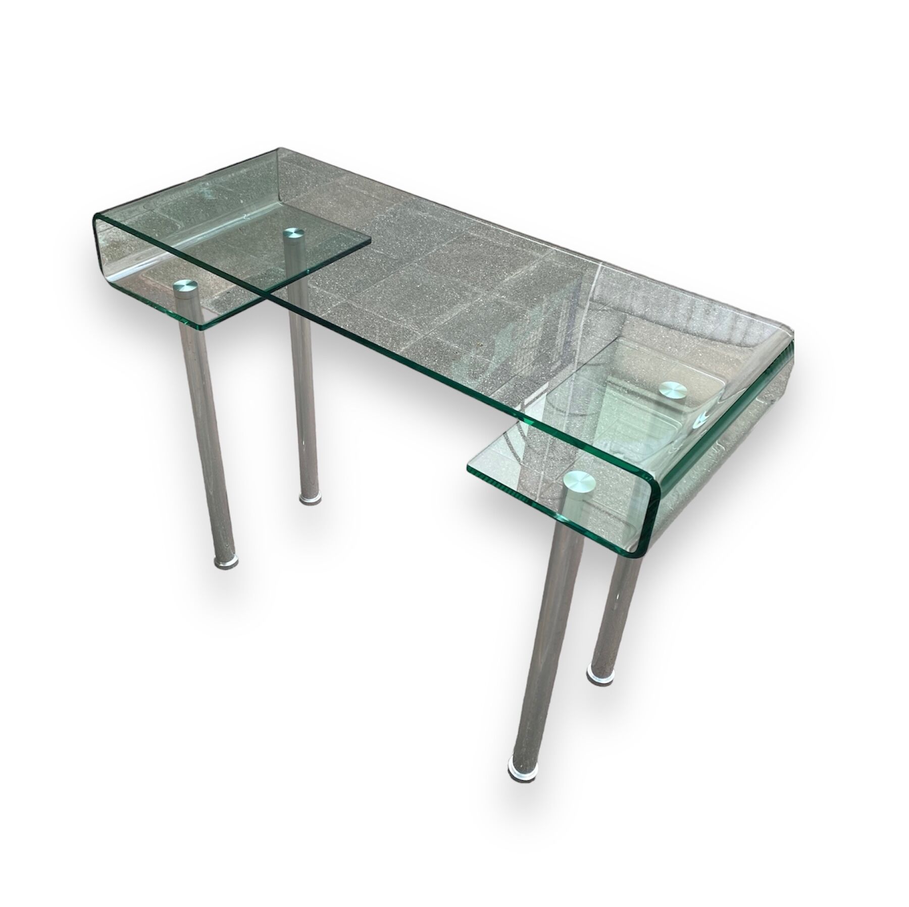 Glass desk - 80s