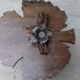 Table basse feuille en bois vintage avec cendrier