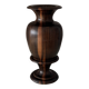 Vintage Sculptural Turned Wood Vase – Dark Hardwood – 20 cm