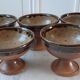 Set of 5 fruit cups / ice in stoneware artisanal pottery 70s