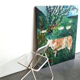 Folding metal chair design niels gammelgaard *vintage
