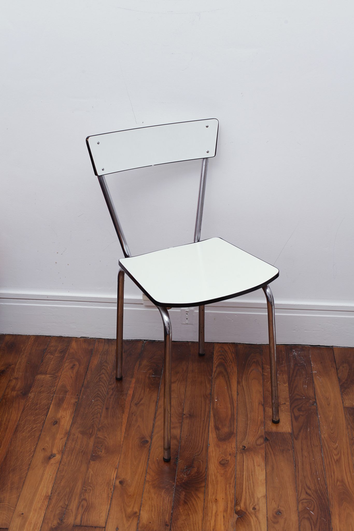 White and black formica chair 70s