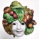 Vintage earthware commedia mask, florence
