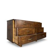 A vintage Italian chest of drawers, made of veneered walnut and solid wood,