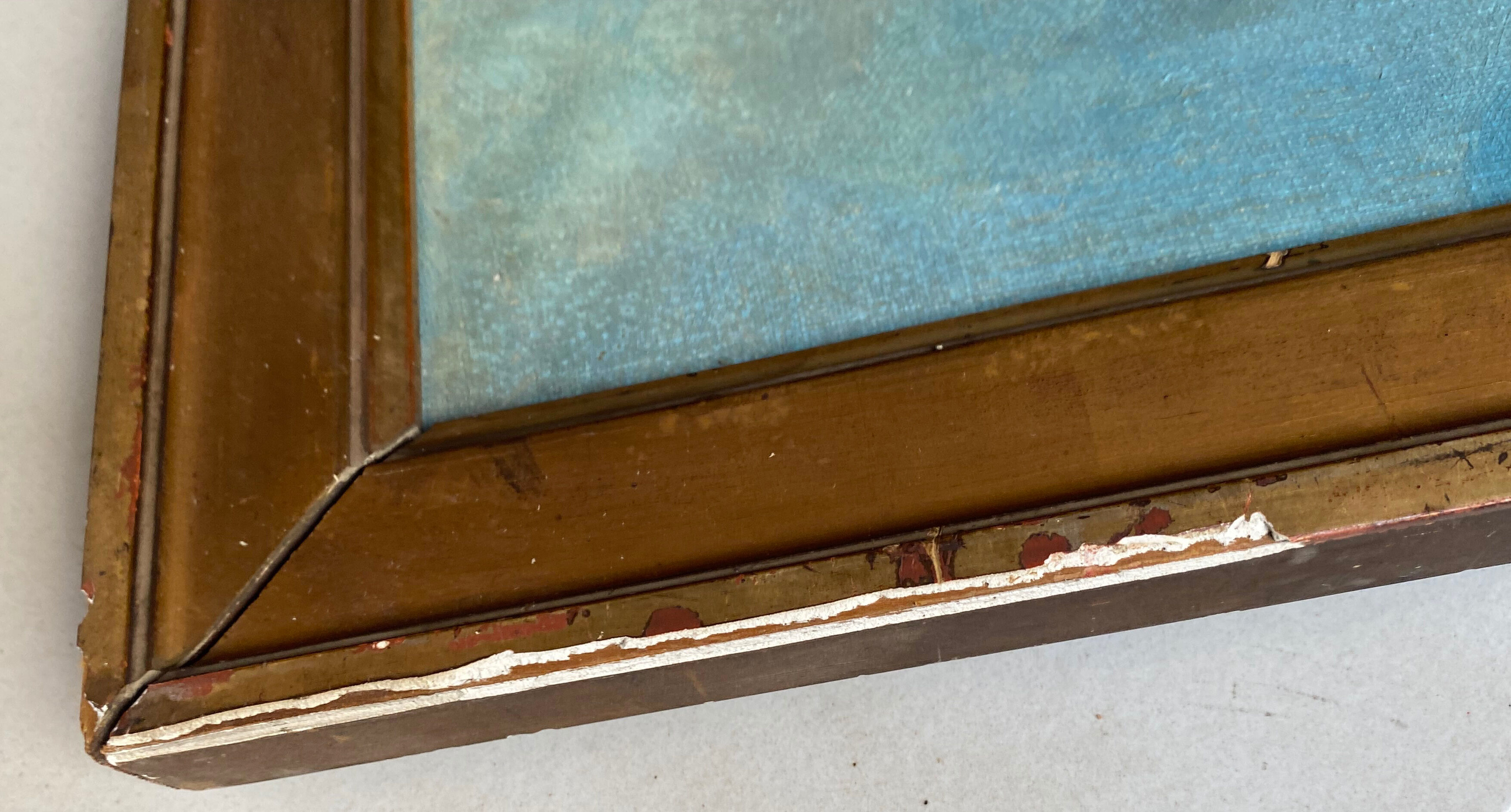 Table "Landscape of boats" Italy HST signed Alfred Tardieu (XIX-XX)