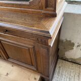 Old XL Napoleonic oak glass bookcase, 19th century