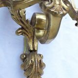 Pair of bronze and glass wall lights